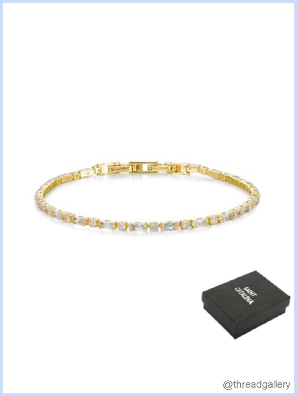 14K Gold Plated Cubic Zirconia Tennis Bracelet Adjustable